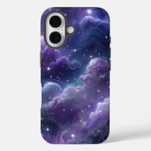 Galaxie cosmique violette avec étoiles scintillant