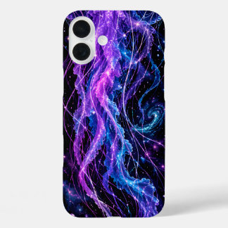 Coques iPhone 16 Plus Galaxie de la Méduse Cosmique Art Spatial Néon Cél