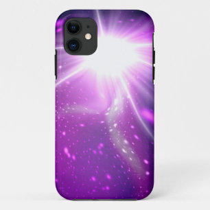 Coque iPhone 11 Galaxie violette étoile dans l'espace extra-atmosp