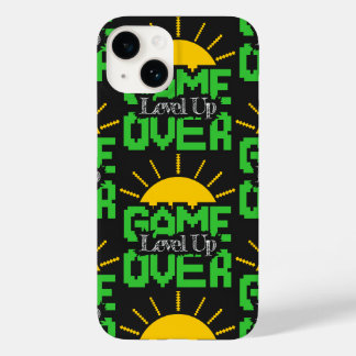 Coque Pour iPhone 14 Game Over, Level Up : Aventure de bloc de pixel ré