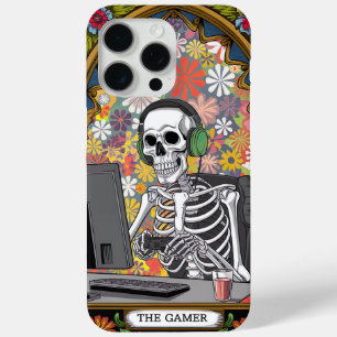 Coque iPhone 15 Pro Max Gamer Skeleton - Retro Floral Vibes Gaming Art