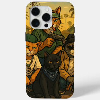 Coque iPhone 15 Pro Max Gang de Chats dans Grove St