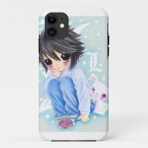 Coque iPhone 11 Garçon mignon d'anime avec le lapin de lucette et