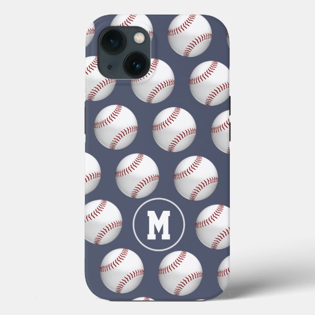 Coques Case-Mate iPhone garçons filles baseball de sport softballs monogra (Verso)