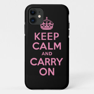 Etui iPhone Case-Mate Gardez le calme et continuez le rose et le noir