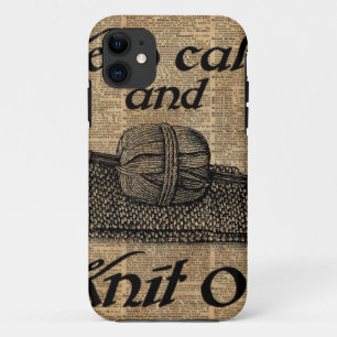 Coque iPhone 11 Gardez le calme et tricotez dessus