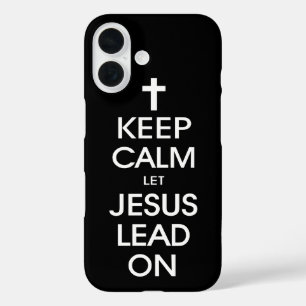 Coques iPhone 16 Gardez Le Calme Laissez Jésus Diriger - Religieux