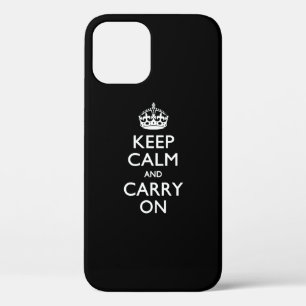 Coque iPhone 12 Pro GARDEZ VOTRE CALME ET CONTINUEZ Solid Black