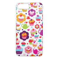 Gâteau de tasse et pot mignons de thé