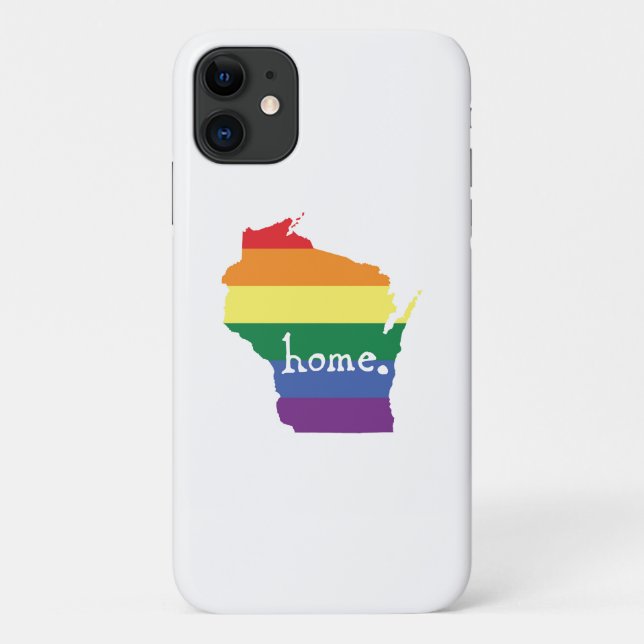 Coques Case-Mate iPhone Gay pride du Wisconsin| Carte de la maison (Dos)