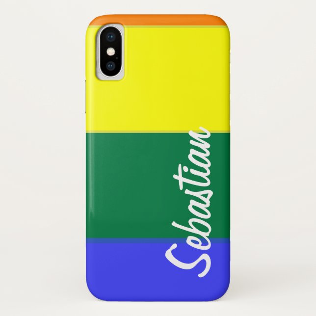 Coques Case-Mate iPhone Gay Rainbow Pride personnalisée (Dos)