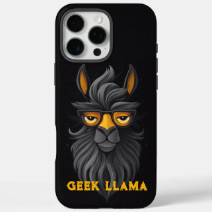 Coques iPhone 16 Pro Max Geek en colère Llama Black