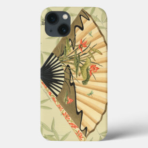 iPhone 13 Case Geisha Fan avec Feuille et Floral Print