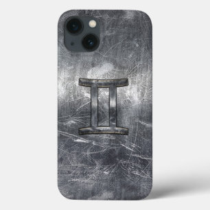 Case-Mate iPhone Case Gemini Sign en Distressed Siver Steel