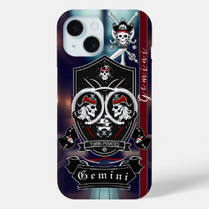 Coque Pour iPhone 15 Gemini, zodiaque, Naissance, design, Classique, Pi