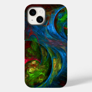 Coque Pour iPhone 14 Genèse Bleu Art Abstrait