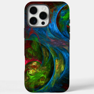 Coques iPhone 16 Pro Max Genèse Bleu Art Abstrait