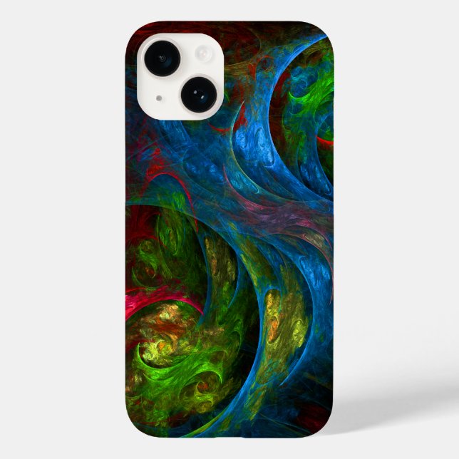 Coques Case-Mate iPhone Genèse Bleu Art Abstrait (Verso)