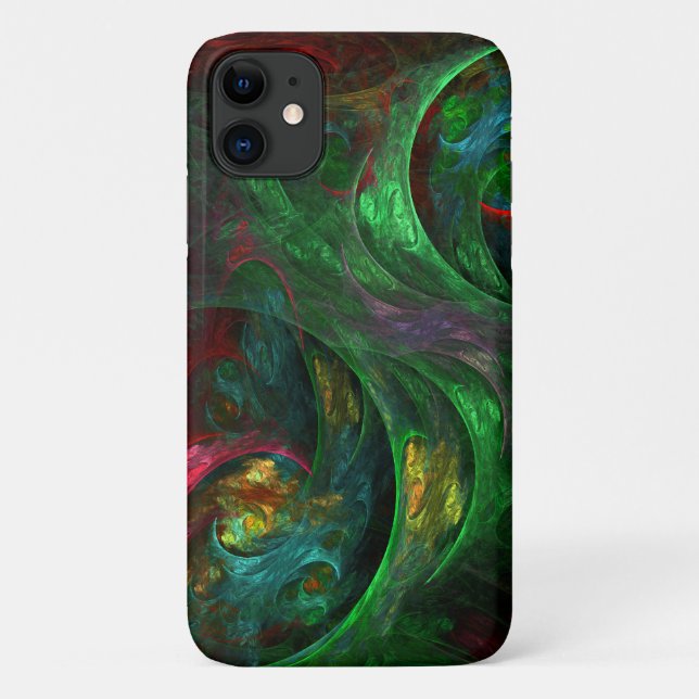Coques Case-Mate iPhone Genesis Green Art Abstrait (Dos)