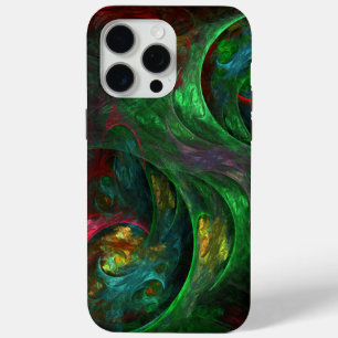 Coque iPhone 15 Pro Max Genesis Green Art Abstrait