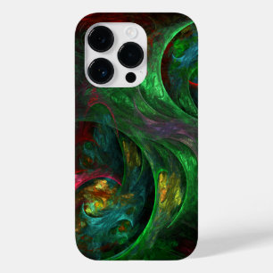 Coque Pour iPhone 14 Pro Genesis Green Art Abstrait