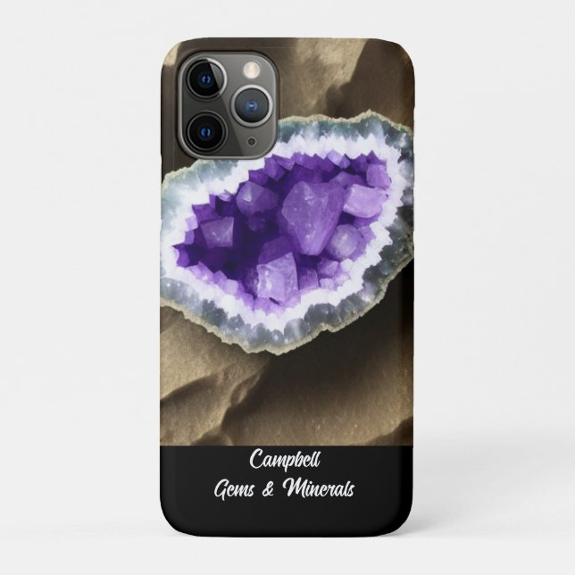 Coques Case-Mate iPhone Géode Améthyste Stylé Personnalisé (Dos)