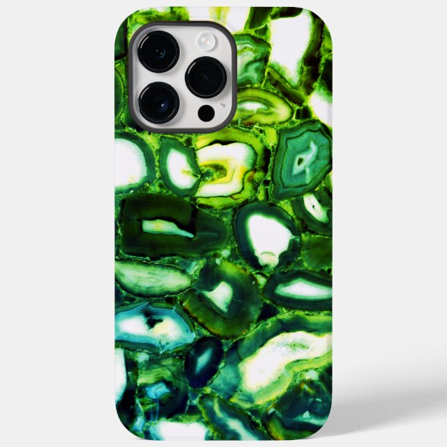 Coques Case-Mate iPhone Géode vert Abstrait, pierre verte (Verso)