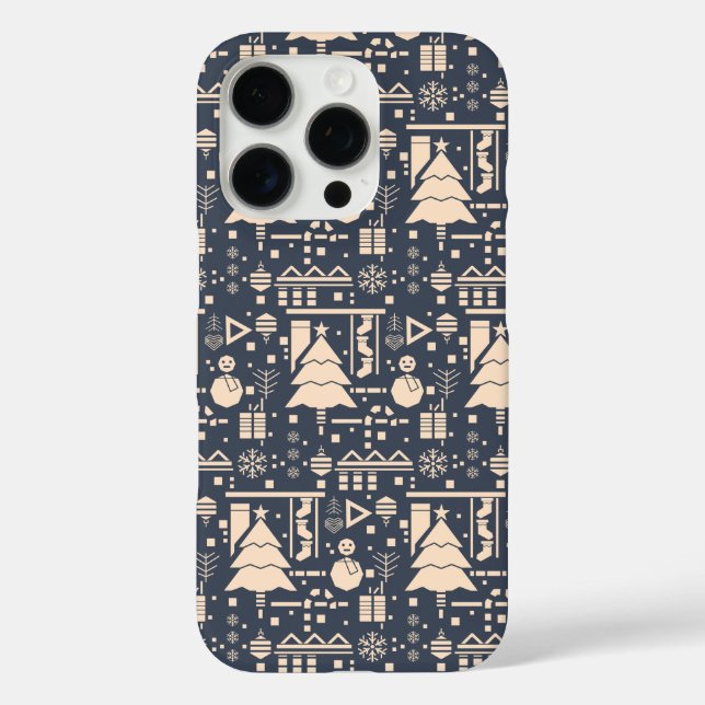 Coques Case-Mate iPhone Geometric Christmas Pattern (Verso)