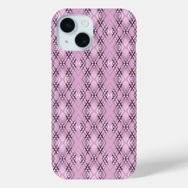 Coques Case-Mate iPhone Geometric pattern retro pink diamonds (Verso)