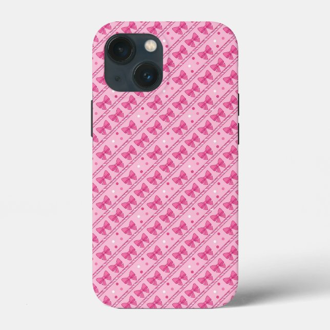 Coques Case-Mate iPhone Geometric Pink Bows Polka Dots Coquette (Verso)