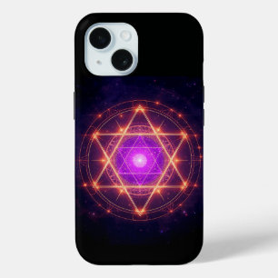 Coque Pour iPhone 15 Géométrie sacrée Mandala – Lumière au sein du cosm