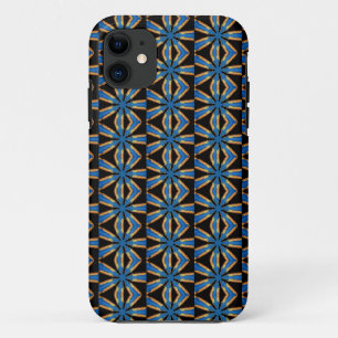 Coque Case-Mate Pour iPhone géométrique bleu sur la caisse noire
