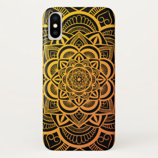Case-Mate iPhone Case Géométrique Floral Mandala Gold Orange Gradient