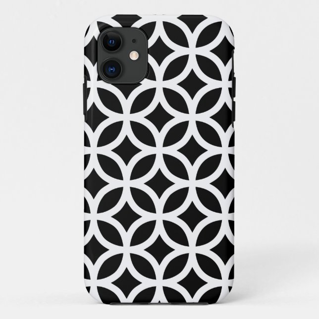 Coques Case-Mate iPhone Géométrique noir et blanc (Dos)