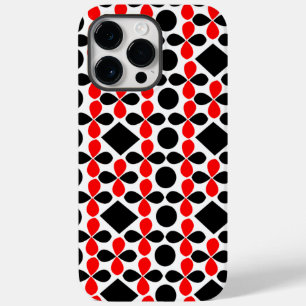 Coque Pour Pour iPhone 14 Pro Max Géométrique noir rouge