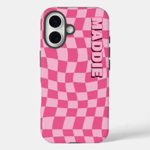 Coques iPhone 16 Géométrique rose pâle