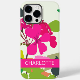 Coque Pour Pour iPhone 14 Pro Max Geraniums en fleurs roses chaudes fleuriste Nom pe