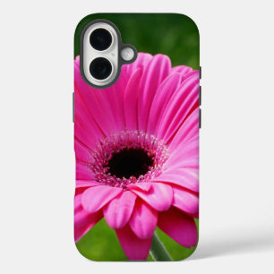 Coques iPhone 16 Gerbera Daisy rose et vert