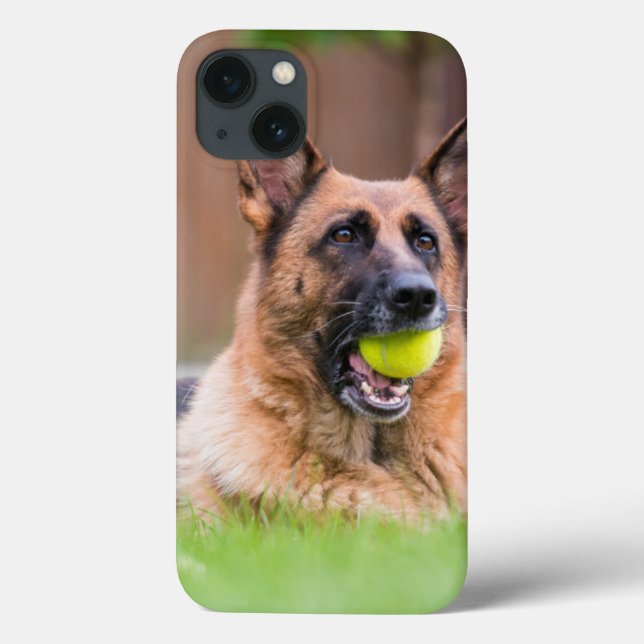 Coques Case-Mate iPhone German Shepherd With Tennis Ball (Verso)