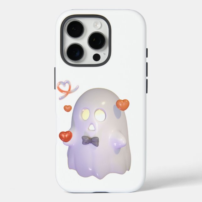 Coques Case-Mate iPhone Ghost mignon avec Coeurs 3D Illustration (Verso)