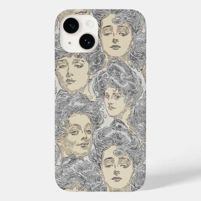 Coques Case-Mate iPhone Gibson filles victorienne illustration pêche grise (Verso)