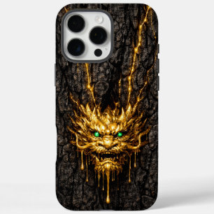 Coques iPhone 16 Pro Max Gilded Bark Liquid Gold Dragon