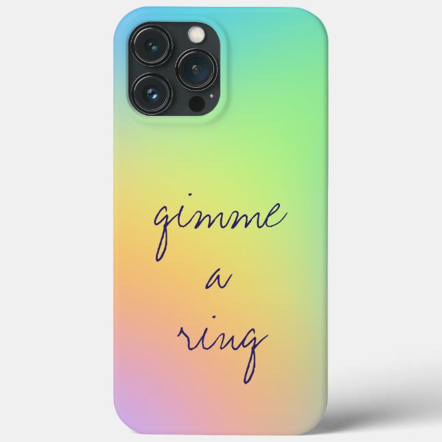 Coques Case-Mate iPhone "Gimme A Ring" Pastel Rainbow dégradent (Verso)