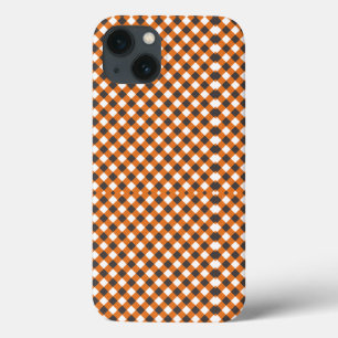 Case-Mate iPhone Case Gingham élégant orange blanc à carreaux