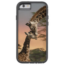 Girafe de mère et de bébé, iPhone 6, Xtreme dur