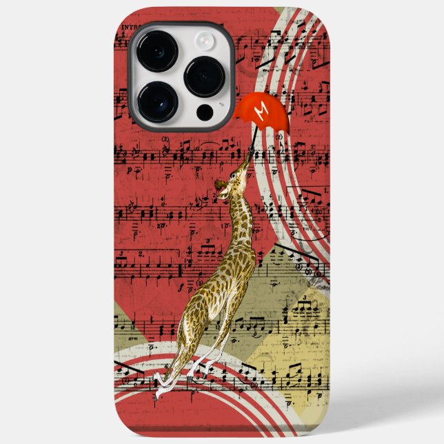 Coques Case-Mate iPhone Girafe rouge Retro Musical Flying Umbrella (Verso)