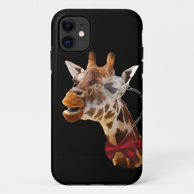 Coques Case-Mate iPhone Giraffe drôle avec Bowtie et Monocle (Dos)