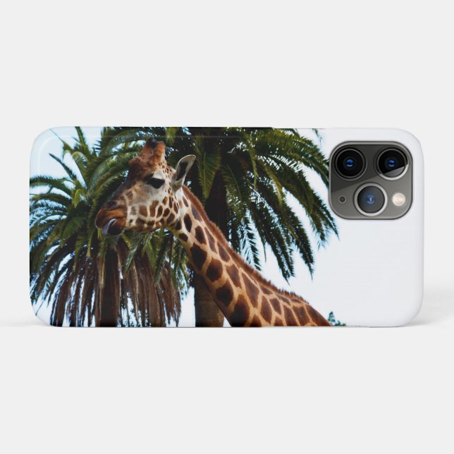 Coques Case-Mate iPhone Giraffe Drôle Qui Donne Une Framboise, (Dos (Horizontal))