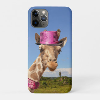 Case-Mate iPhone Case Giraffe en casquette rose étincelant