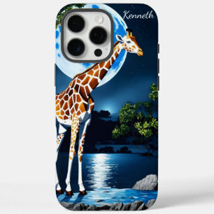 Coques iPhone 16 Pro Max Giraffe en Pleine lune